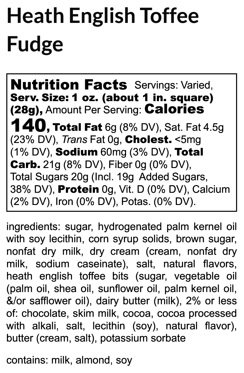 Heath English Toffee Fudge