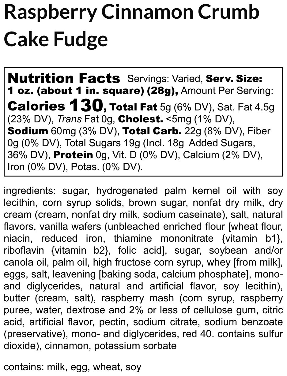 Raspberry Cinnamon Crumb Cake Fudge