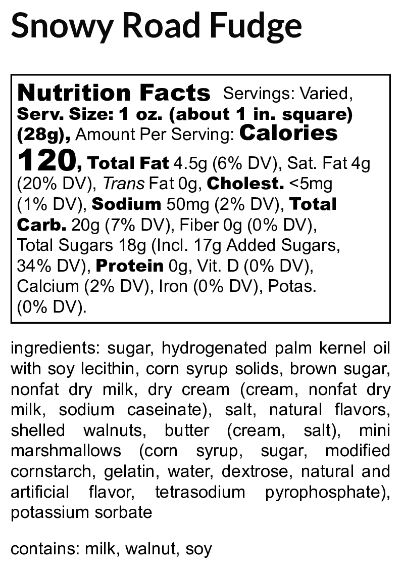 Snowy Road Fudge