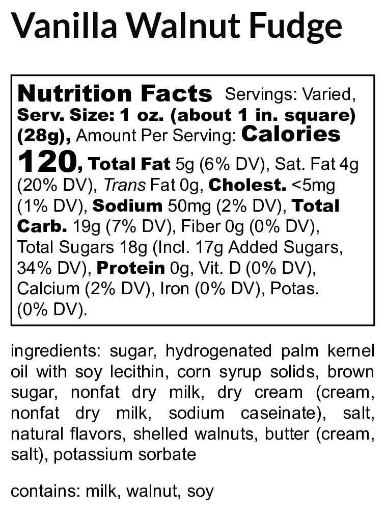 Vanilla Walnut Fudge