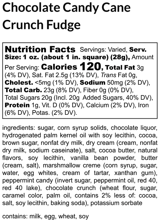 Chocolate Candy Cane Crunch Fudge