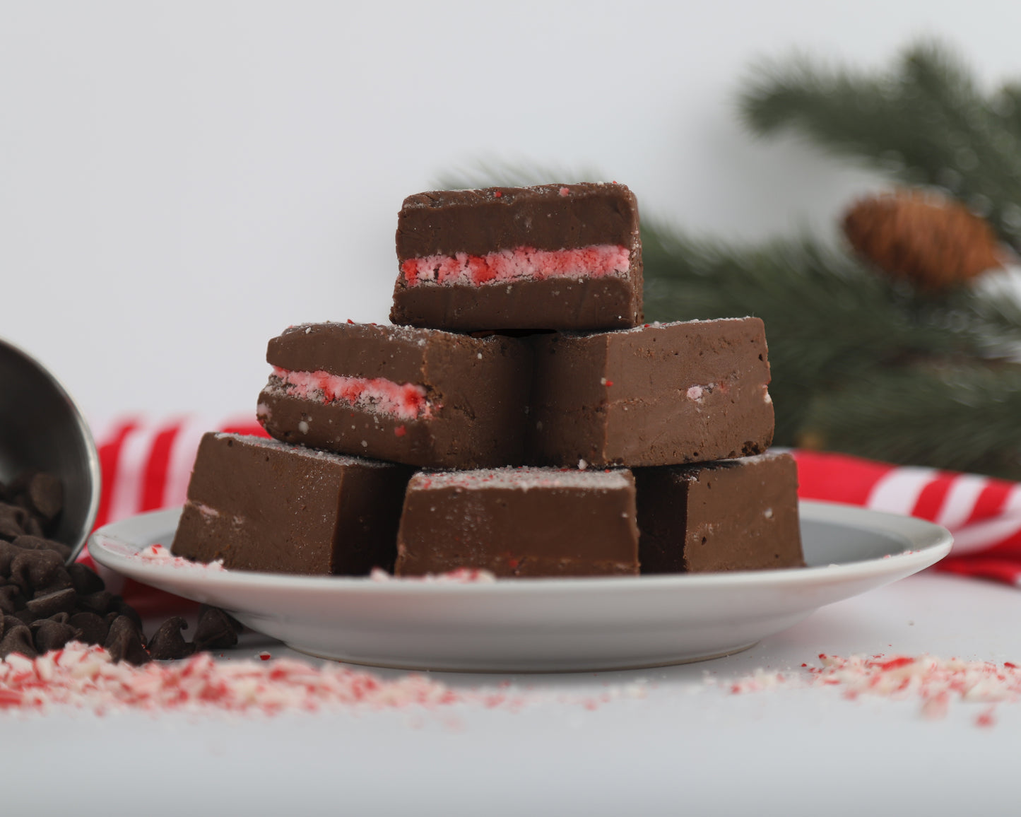 Chocolate Candy Cane Crunch Fudge
