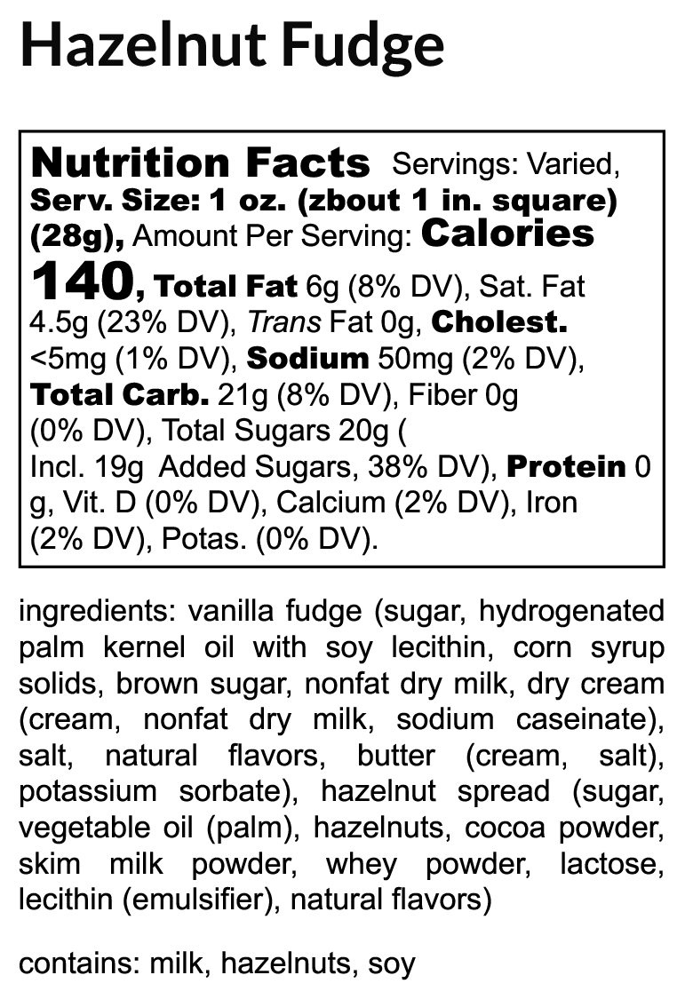 Hazelnut Fudge