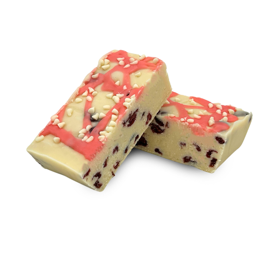 White Chocolate Cranberry Fudge