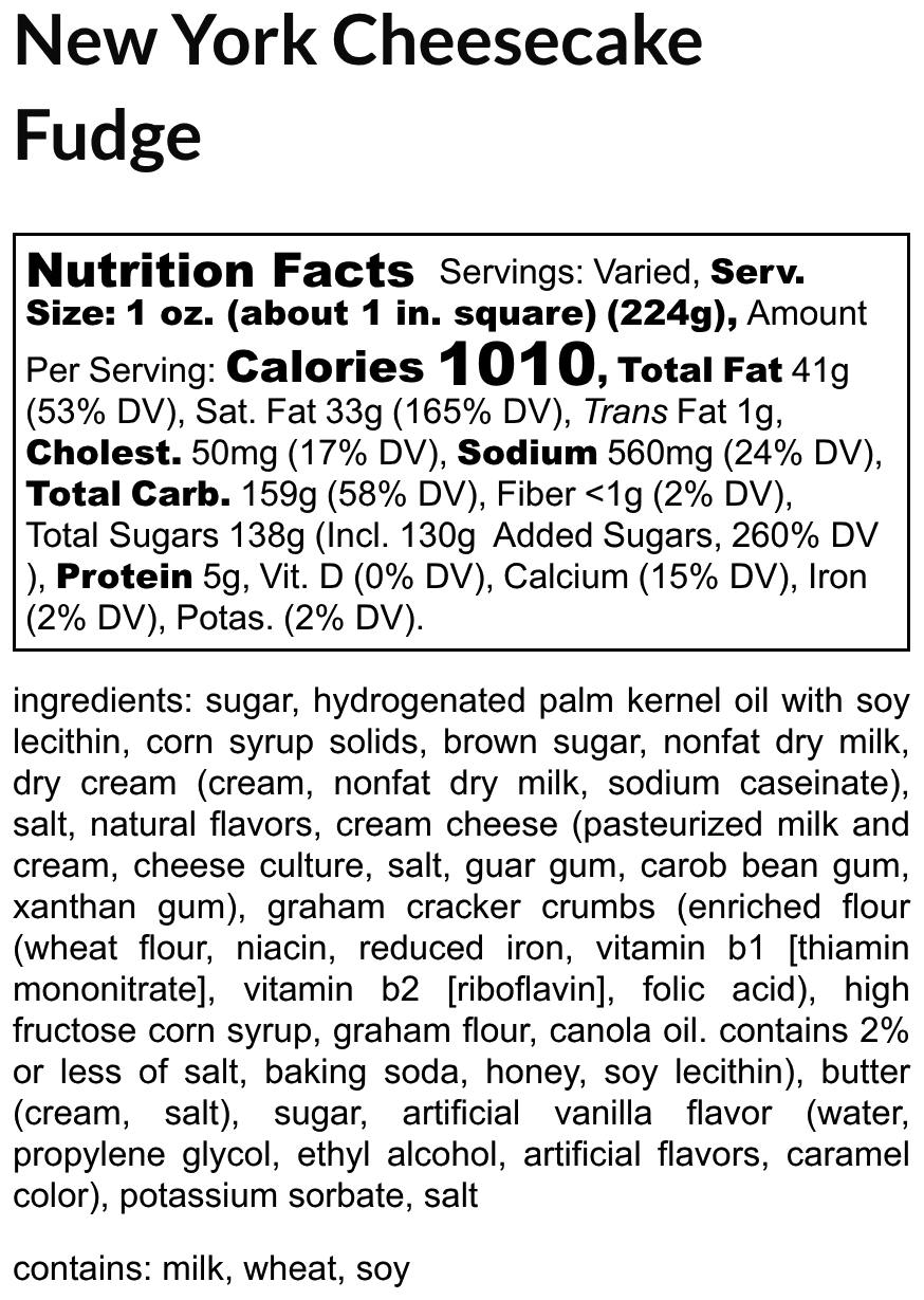 New York Cheesecake Fudge