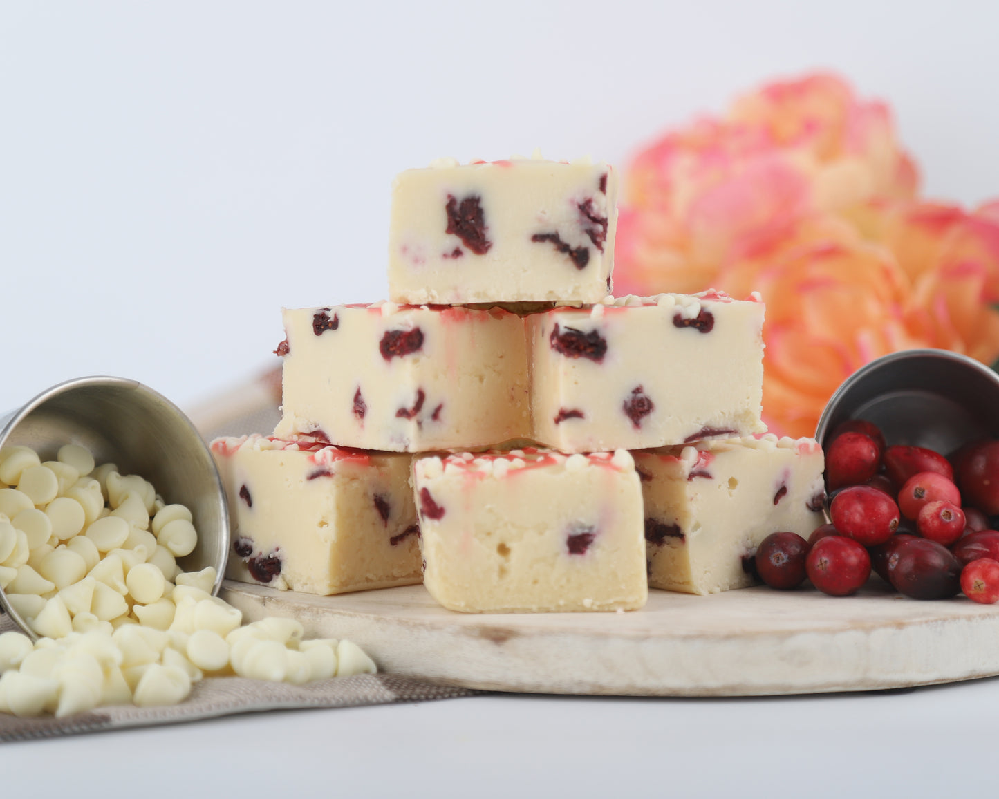 White Chocolate Cranberry Fudge
