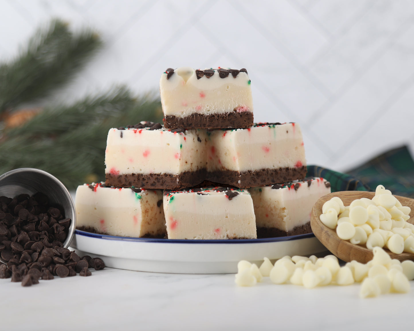 White Chocolate Peppermint Cheesecake Fudge
