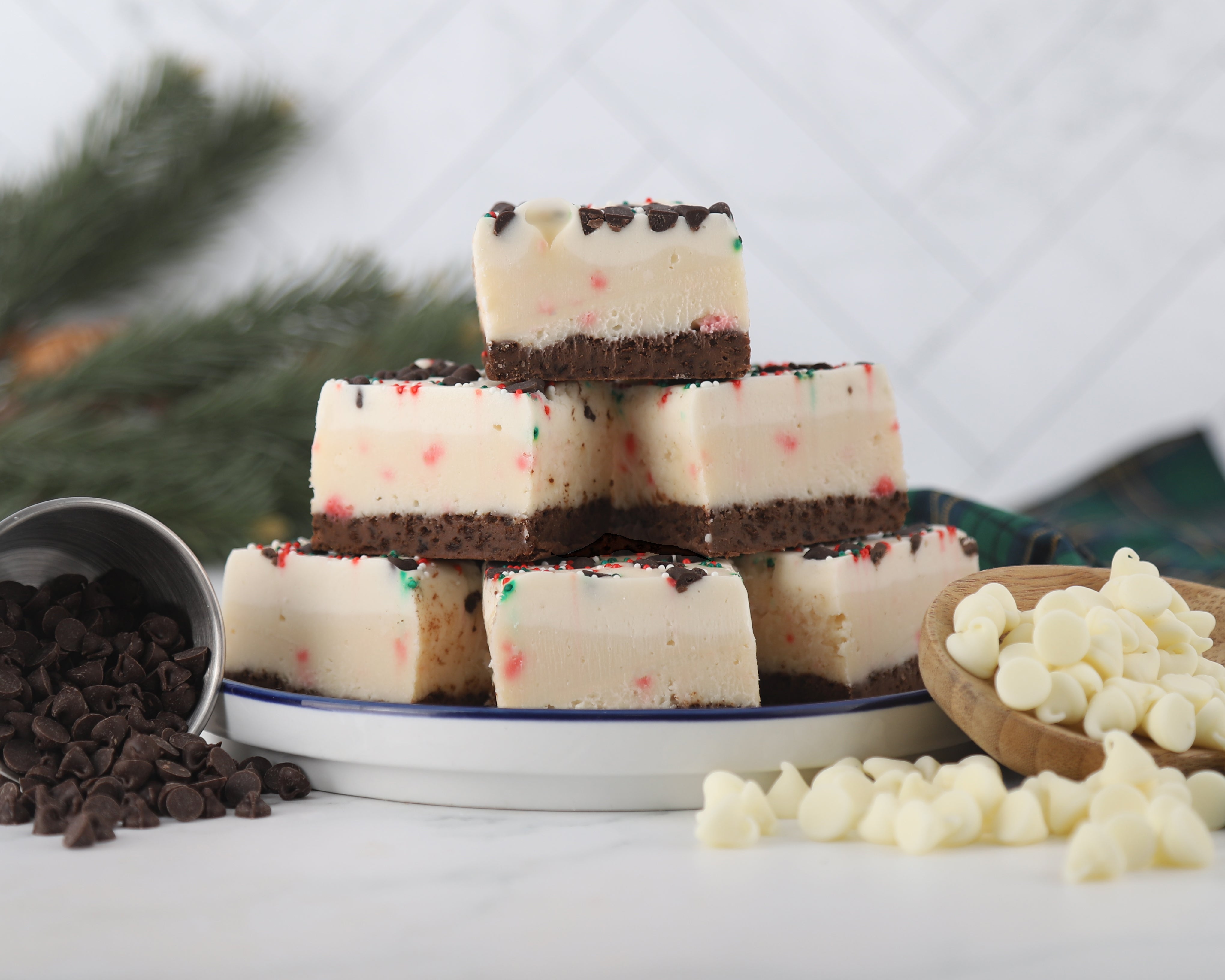 White Chocolate Peppermint Cheesecake Fudge