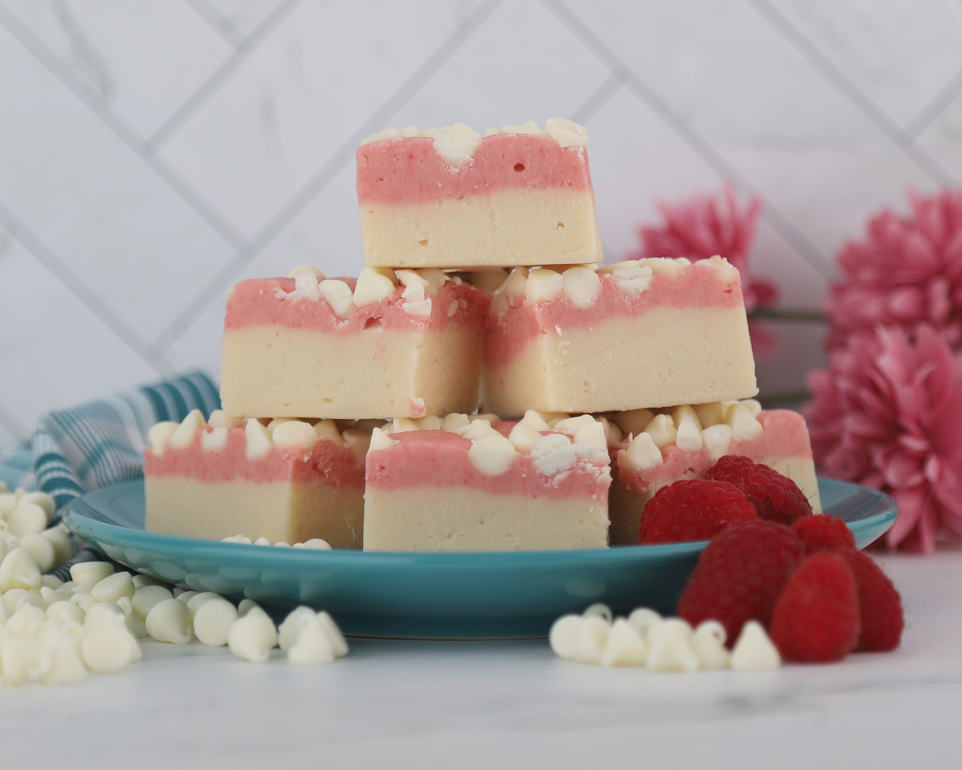 White Chocolate Raspberry Cheesecake Fudge