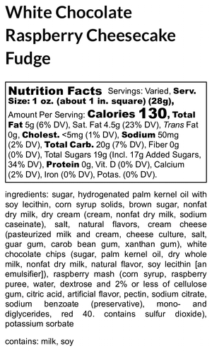 White Chocolate Raspberry Cheesecake Fudge extra image